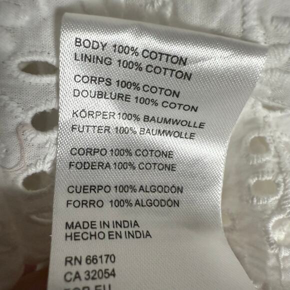 Free People Lillia White Eyelet Lace Sleeveless Babydoll Mini Dress Size M - Picture 12 of 12